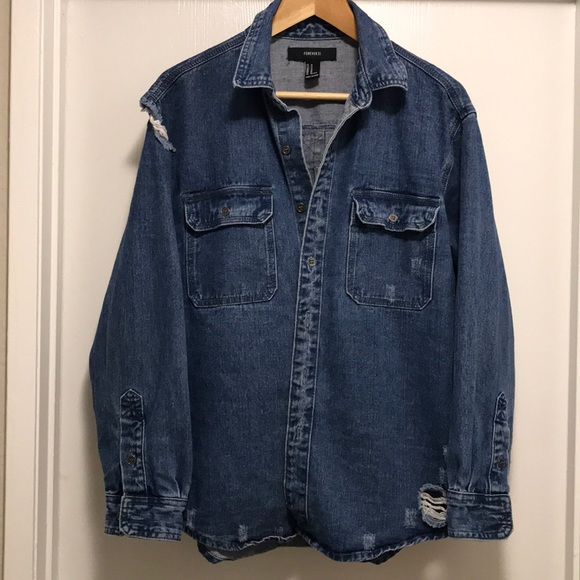 Distressed denim jacket - Picture 2 of 8